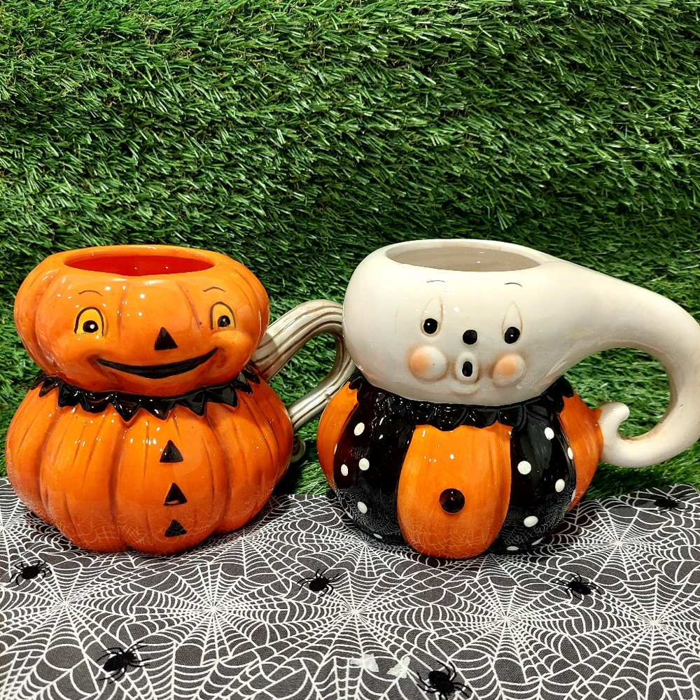 Johanna Parker Halloween Pumpkin & Ghost Mug Set
